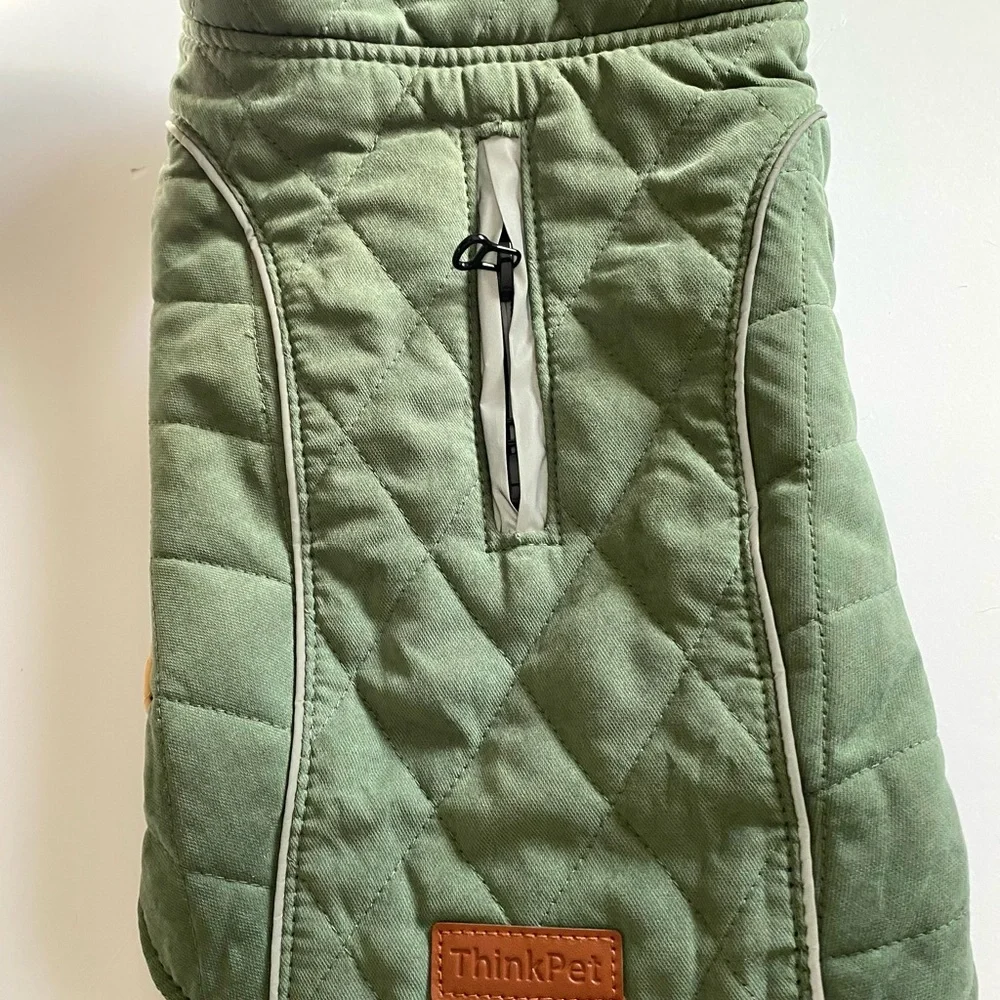 Think! Reversible Dog Winter Coat - Green